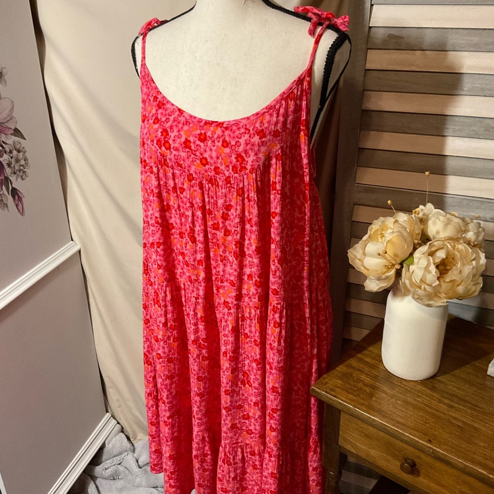Wild Fable Vibrant Pink Floral Mini Dress
